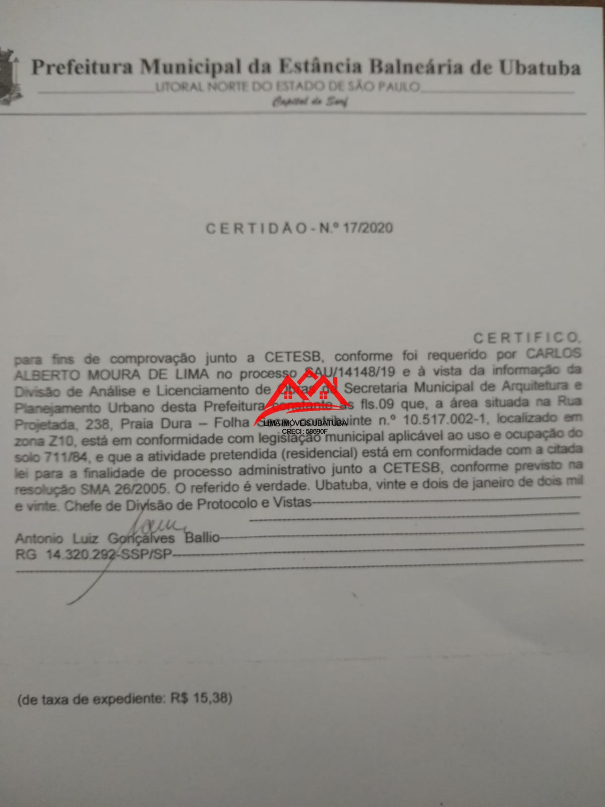 Área venda na Folha Seca - Ubatuba