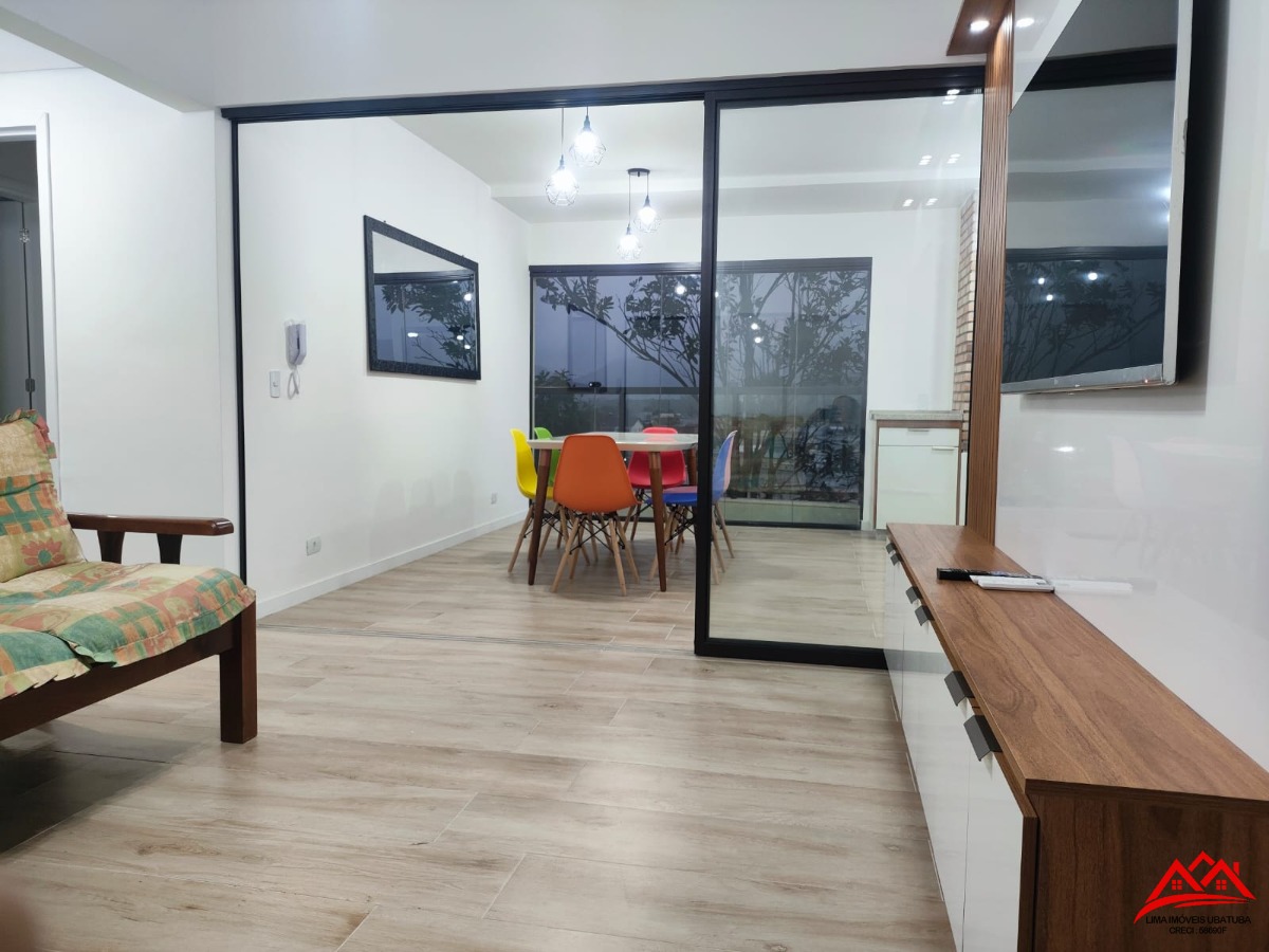 Apartamento em Ubatuba, bairro Itaguá, ESPETACULAR, 2 quartos(1 suíte), varanda gourmet e área de lazer ALÉM DA IMAGINAÇÃO!